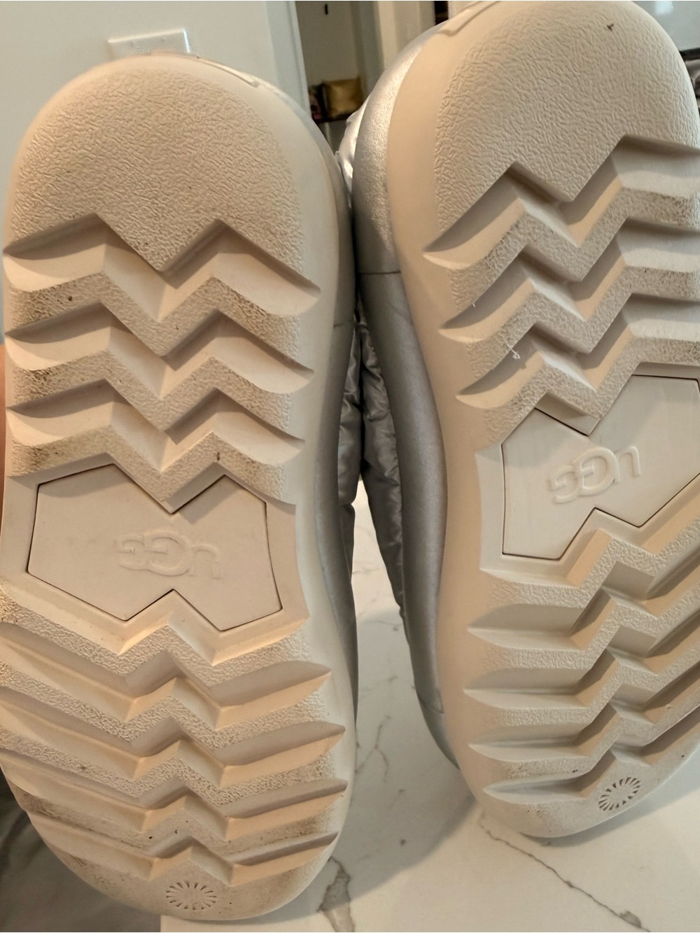 UGG Silver Puffer Slip-On Shoes - Picture 5 of 5